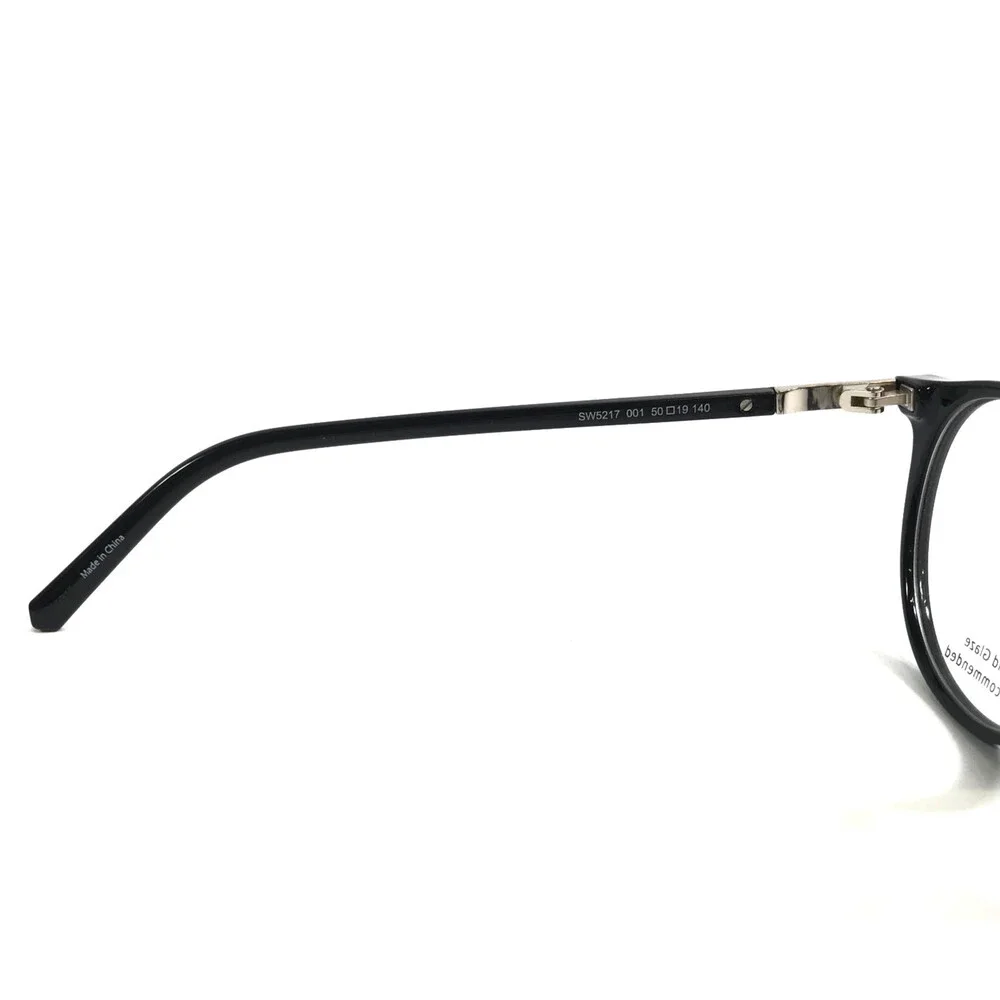 Swarovski Eyeglasses Frames SW5217 001 Black Silver Round Crystals 50-19-140